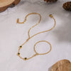 Wholesale Women's Geometric Round Inlaid Zircon Stainless Steel Chain Bracelet With Real Gold Plating