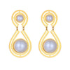 Wholesale Women's Geometric Round Pearl Dropshaped Electroplated Titanium Steel Earrings Fashionable Elegant Light Luxury Retro Style