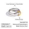 Wholesale Women's Geometric Round Stainless Steel Ring With Pvd Furnace Vacuum Real Gold Plating And Gold And Silver Mixed Color