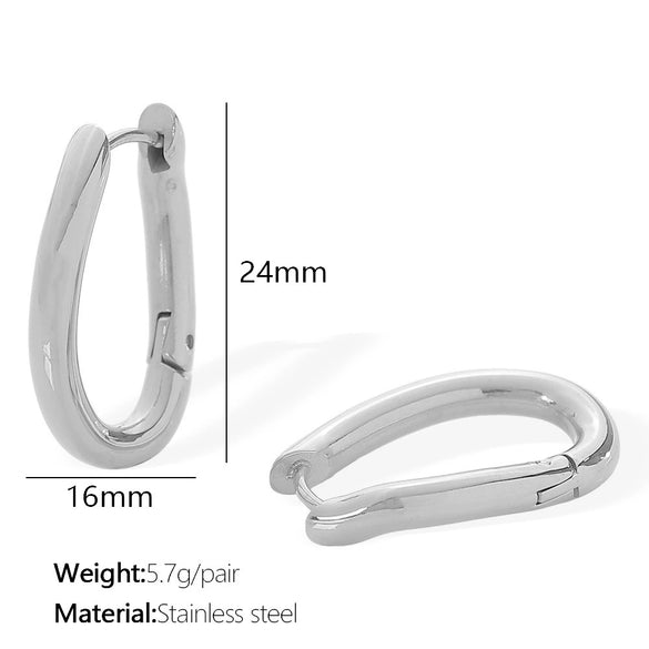 Wholesale Women's Geometric Round 316L Stainless Steel Electroplated Earrings