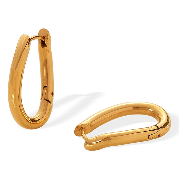 Wholesale Women's Geometric Round 316L Stainless Steel Electroplated Earrings