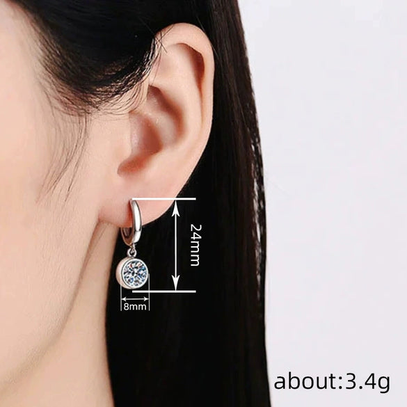 Wholesale Women's Geometric Round Zircon Copper Earrings Elegant Style