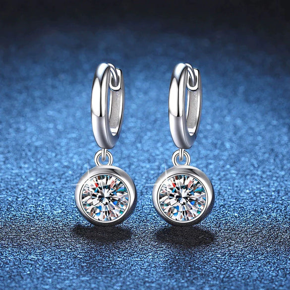 Wholesale Women's Geometric Round Zircon Copper Earrings Elegant Style