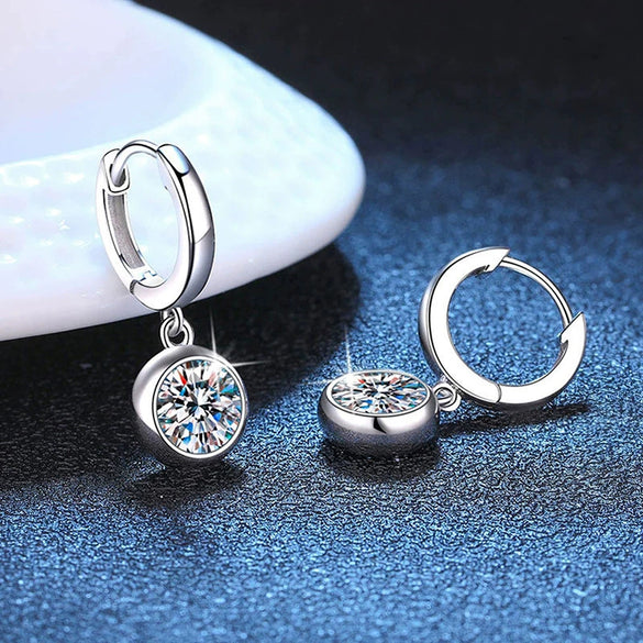 Wholesale Women's Geometric Round Zircon Copper Earrings Elegant Style