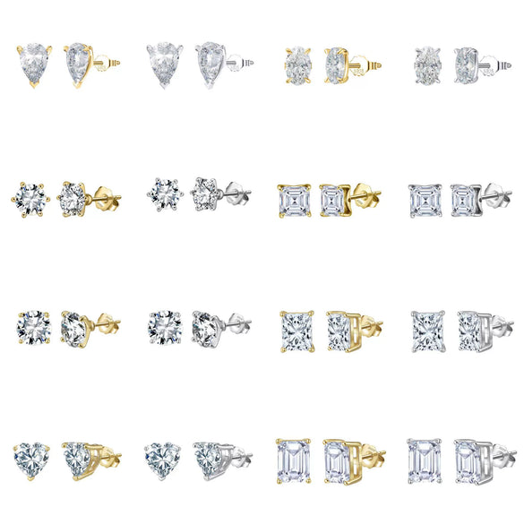 Wholesale Women's Geometric S925 Silver Electroplated Moissanite Wedding Ring