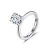 Wholesale Women's Geometric S925 Silver Electroplated Moissanite Wedding Ring
