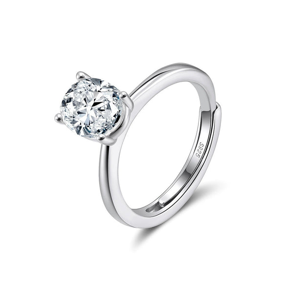 Wholesale Women's Geometric S925 Silver Electroplated Moissanite Wedding Ring