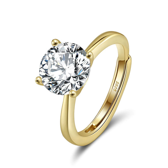 Wholesale Women's Geometric S925 Silver Electroplated Moissanite Wedding Ring