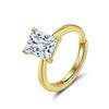 Wholesale Women's Geometric S925 Silver Electroplated Moissanite Wedding Ring
