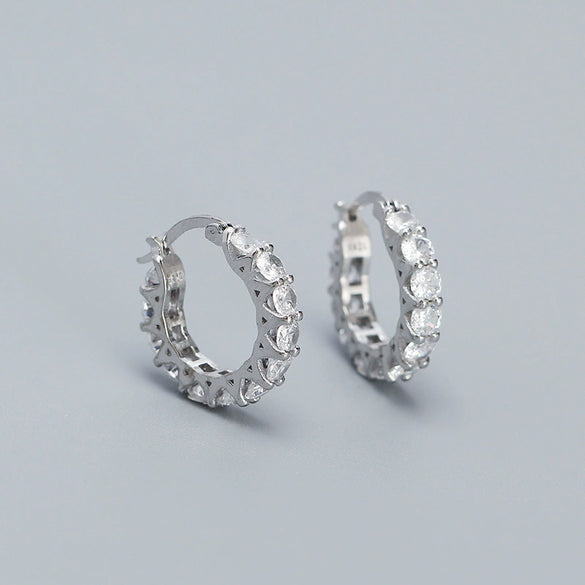 Wholesale Women's Geometric S925 Silver Electroplated Zircon Earring
