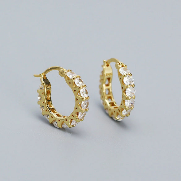 Wholesale Women's Geometric S925 Silver Electroplated Zircon Earring