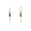 Wholesale Women's Geometric S925 Silver Needle And Copper Pendant Earrings Set With Diamonds And Zircon