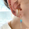 Wholesale Women's Geometric S925 Silver Needle And Copper Pendant Earrings Set With Diamonds And Zircon