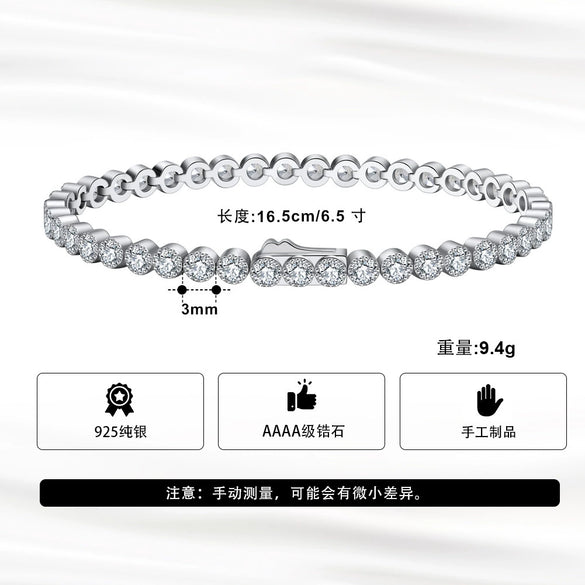Wholesale Women's Geometric S925 Sterling Silver Bracelet With Electroplating
