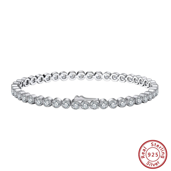 Wholesale Women's Geometric S925 Sterling Silver Bracelet With Electroplating