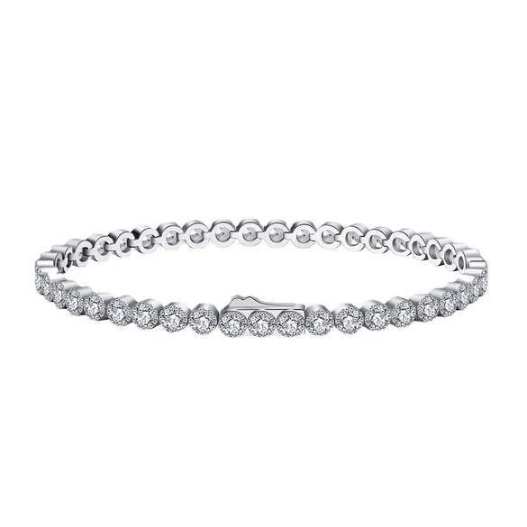 Wholesale Women's Geometric S925 Sterling Silver Bracelet With Electroplating
