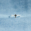 Wholesale Women's Geometric S925 Sterling Silver Cross Drop Glaze Electroplated Ring