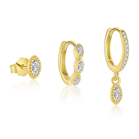 Wholesale Women's Geometric S925 Sterling Silver Diamond Earrings
