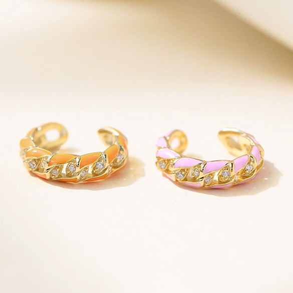 Wholesale Women's Geometric S925 Sterling Silver Diamond Set Earrings Ear Bone Clip Without Pierced Ears
