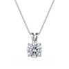 Wholesale Women's Geometric S925 Sterling Silver Electroplated Fourclaw Zircon Pendant Necklace