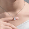 Wholesale Women's Geometric S925 Sterling Silver Electroplated Fourclaw Zircon Pendant Necklace