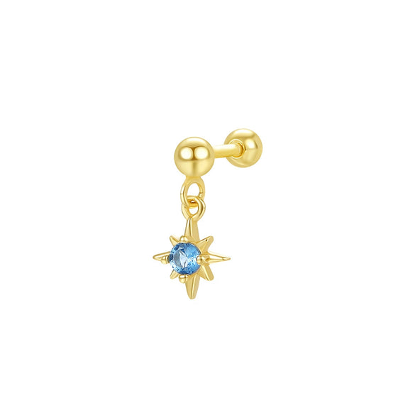 Wholesale Women's Geometric S925 Sterling Silver Electroplated Opal Inlaid Earrings