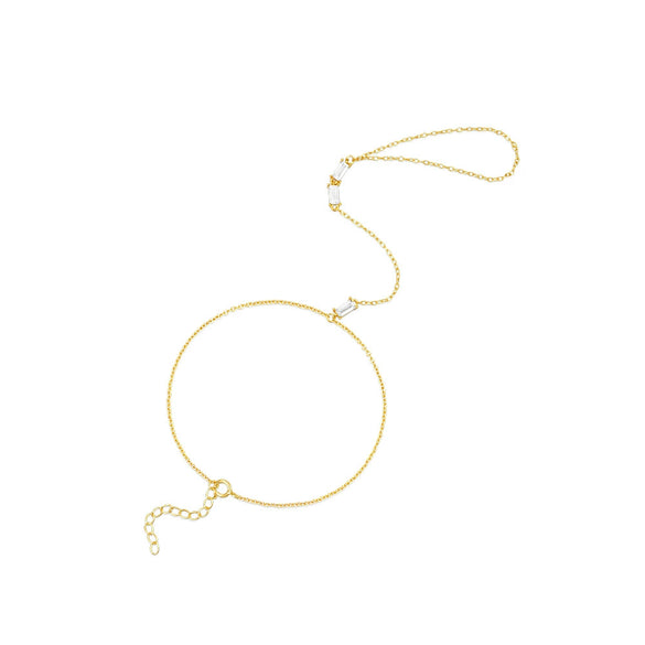 Wholesale Women's Geometric S925 Sterling Silver Electroplated Real Gold Plated Elegant Exquisite Diamond Bracelet