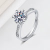 Wholesale Women's Geometric S925 Sterling Silver Electroplated Sixclaw Open Diamond Ring