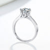 Wholesale Women's Geometric S925 Sterling Silver Electroplated Sixclaw Open Diamond Ring