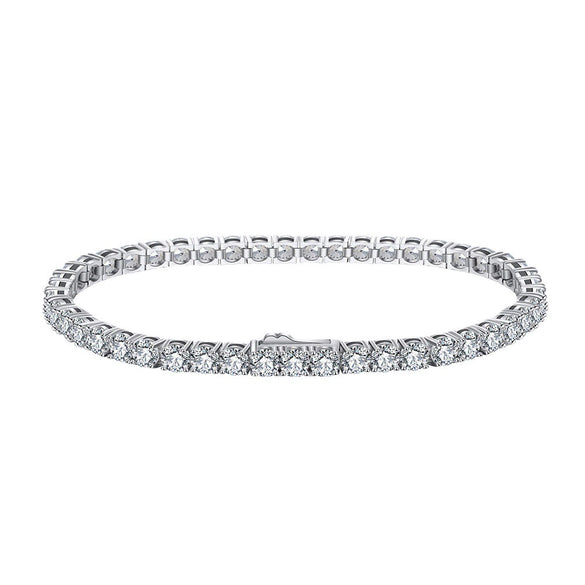 Wholesale Women's Geometric S925 Sterling Silver Electroplated Tennis Bracelet