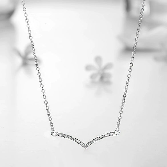 Wholesale Women's Geometric S925 Sterling Silver Microinlay Simulated Diamond Pendant Necklace
