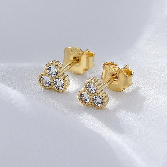 Wholesale Women's Geometric S925 Sterling Silver Micropaved Zircon Earrings