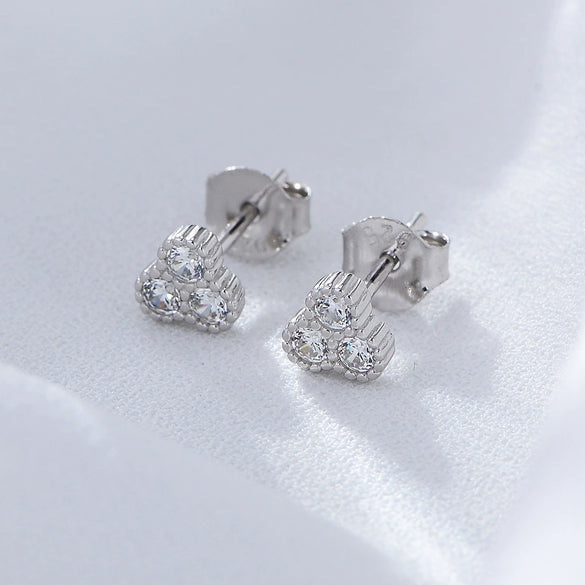 Wholesale Women's Geometric S925 Sterling Silver Micropaved Zircon Earrings