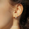 Wholesale Women's Geometric S925 Sterling Silver Opal Earrings With Flash Diamond And Zirconia