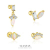 Wholesale Women's Geometric S925 Sterling Silver Opal Earrings With Flash Diamond And Zirconia