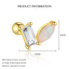 Wholesale Women's Geometric S925 Sterling Silver Opal Earrings With Flash Diamond And Zirconia