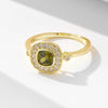 Wholesale Women's Geometric S925 Sterling Silver Oval Olive Green Zircon Ring
