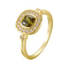 Wholesale Women's Geometric S925 Sterling Silver Oval Olive Green Zircon Ring