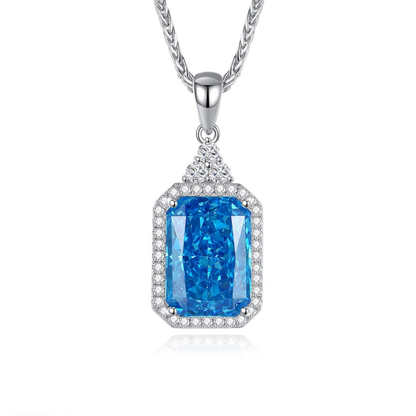 Wholesale Women's Geometric S925 Sterling Silver Perfume Necklace With Square Bag Pendant And High Carbon Diamond