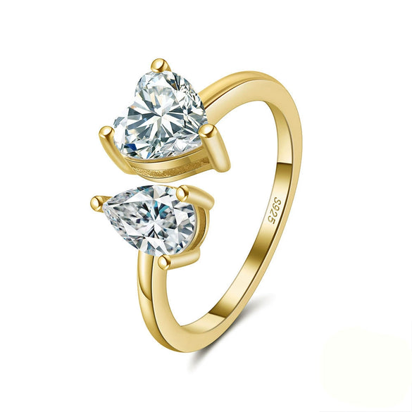 Wholesale Women's Geometric S925 Sterling Silver Ring With Electroplating