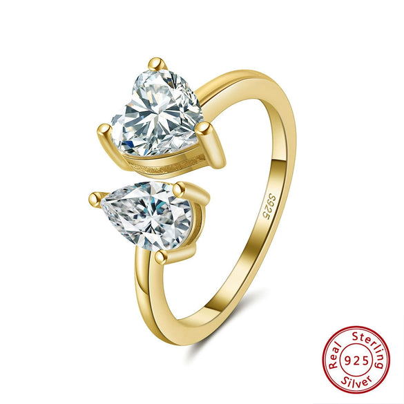 Wholesale Women's Geometric S925 Sterling Silver Ring With Electroplating