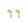 Wholesale Women's Geometric S925 Sterling Silver Tassel Zircon Earrings