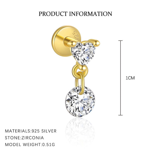 Wholesale Women's Geometric S925 Sterling Silver Tassel Zircon Earrings