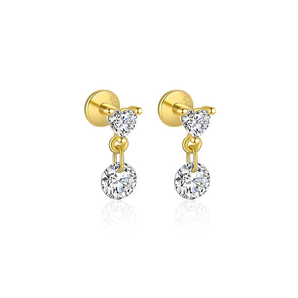 Wholesale Women's Geometric S925 Sterling Silver Tassel Zircon Earrings