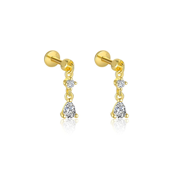 Wholesale Women's Geometric S925 Sterling Silver Tassel Zircon Earrings