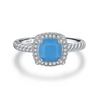 Wholesale Women's Geometric S925 Sterling Silver Turquoise Diamond Ring
