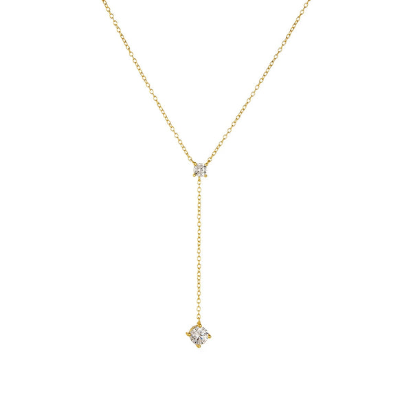 Wholesale Women's Geometric S925 Sterling Silver Yshaped Tassel Diamondencrusted Collarbone Necklace
