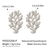 Wholesale Women's Geometric Seaside Coral Earrings In Ocean Style Casual Design Made Of Stainless Steel With Electroplating