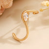 Wholesale Women's Geometric Shaped Copper Electroplated Diamondstudded Sshaped Earrings