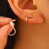 Wholesale Women's Geometric Shaped Copper Electroplated Diamondstudded Sshaped Earrings